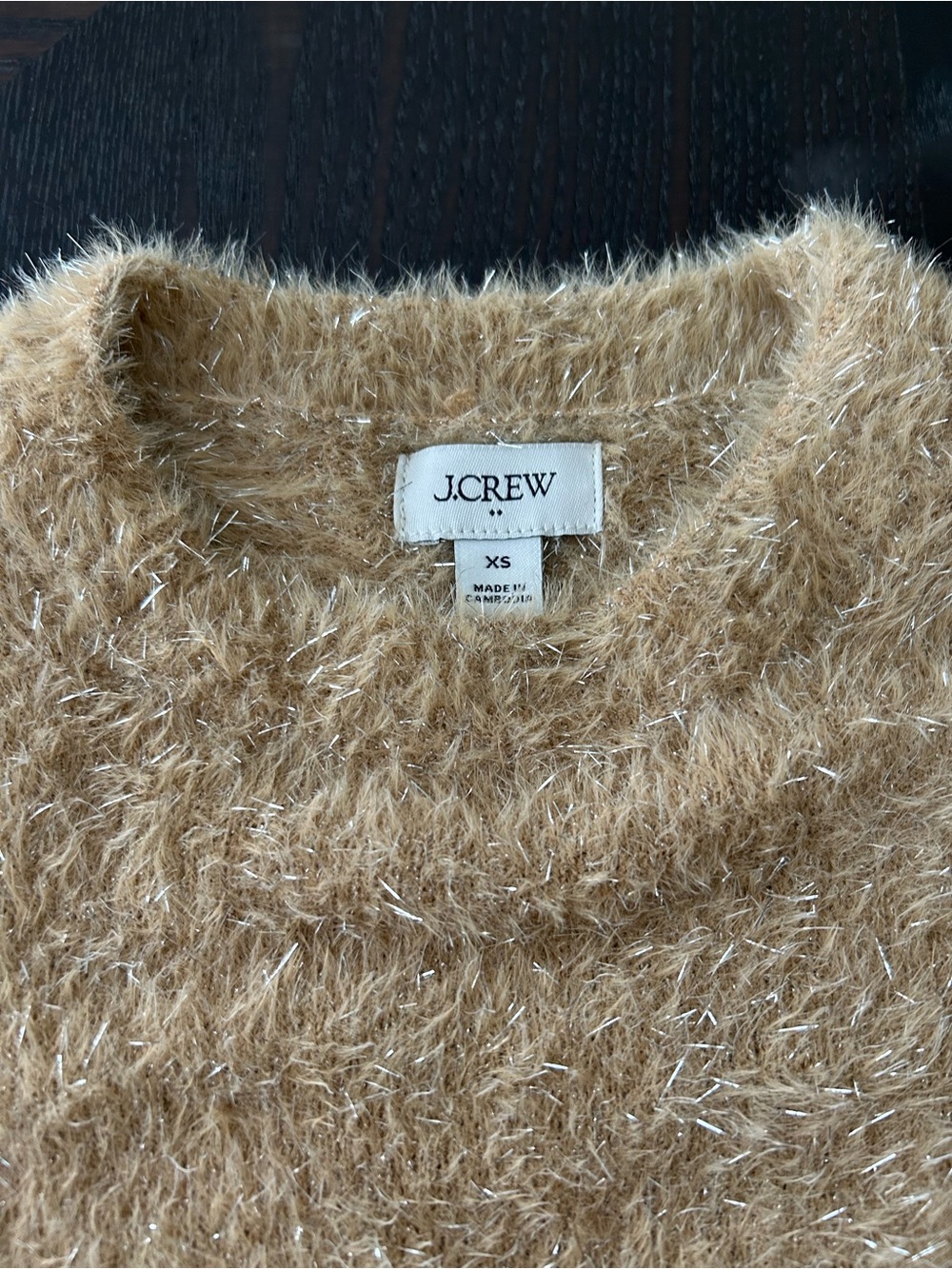 J. CREW TINSEL SWEATER. SHORT SLEEVE SIZE XS